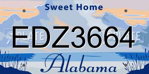 EDZ3664 Alabama License Plate