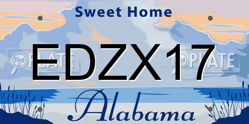 EDZX17 Alabama License Plate