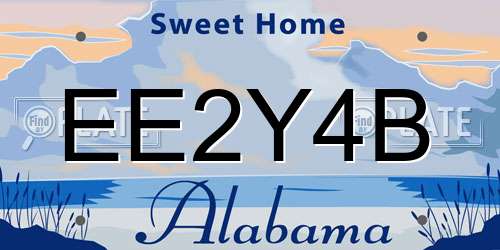 EE2Y4B Alabama License Plate