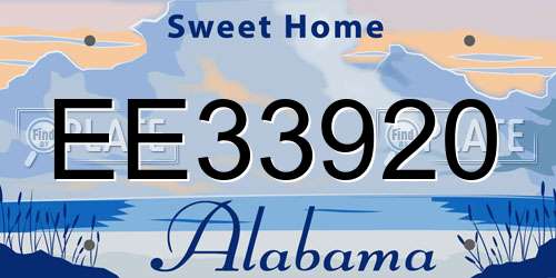 EE33920 Alabama License Plate