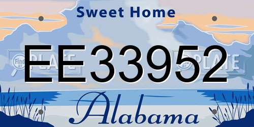 EE33952 Alabama License Plate