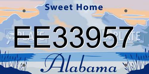 EE33957 Alabama License Plate