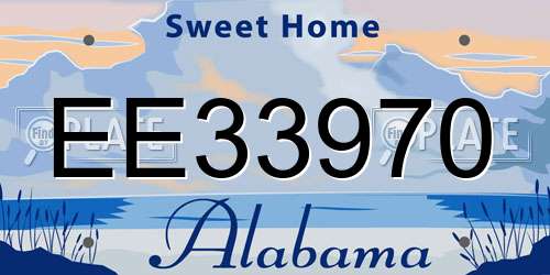 EE33970 Alabama License Plate