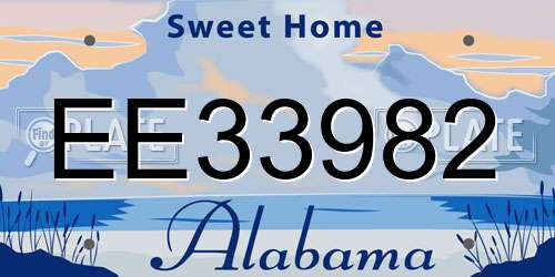 EE33982 Alabama License Plate