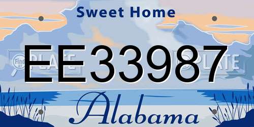 EE33987 Alabama License Plate
