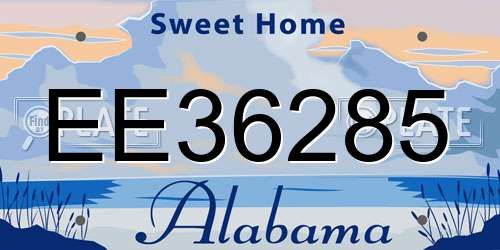 EE36285 Alabama License Plate