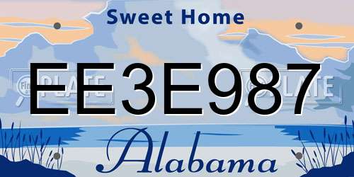 EE3E987 Alabama License Plate