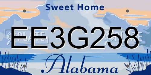 EE3G258 Alabama License Plate