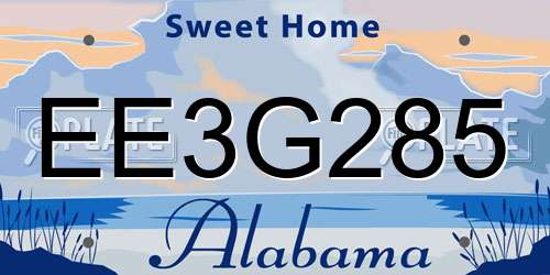 EE3G285 Alabama License Plate