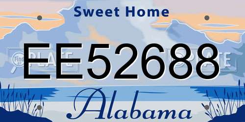 EE52688 Alabama License Plate