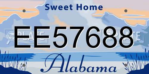EE57688 Alabama License Plate