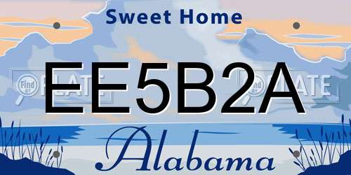 EE5B2A Alabama License Plate