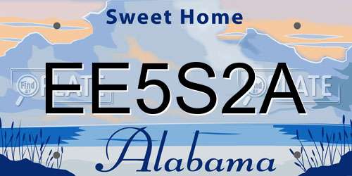 EE5S2A Alabama License Plate