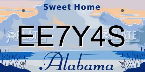 EE7Y4S Alabama License Plate