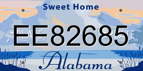 EE82685 Alabama License Plate