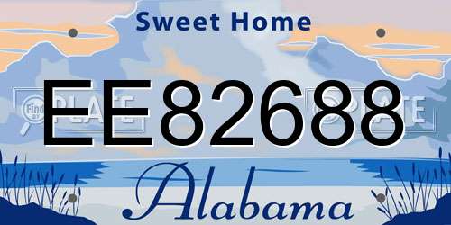 EE82688 Alabama License Plate