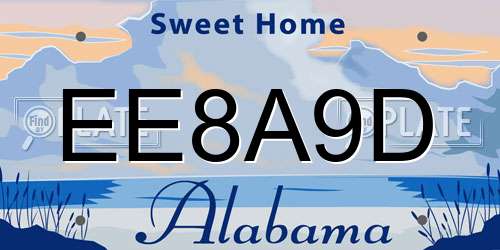 EE8A9D Alabama License Plate