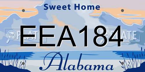 EEA184 Alabama License Plate