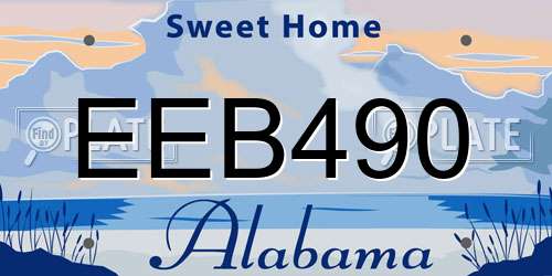 EEB490 Alabama License Plate