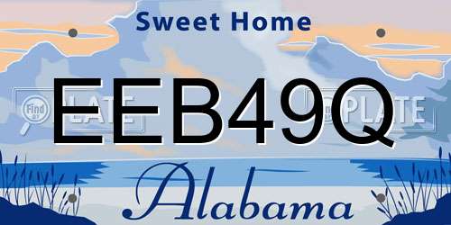 EEB49Q Alabama License Plate