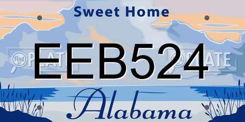 EEB524 Alabama License Plate