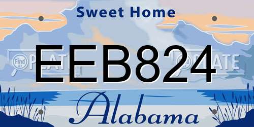 EEB824 Alabama License Plate