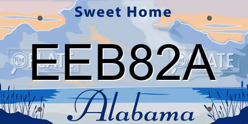 EEB82A Alabama License Plate