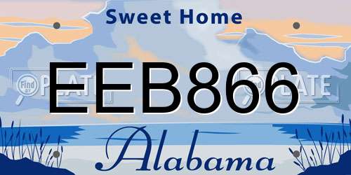EEB866 Alabama License Plate