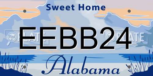 EEBB24 Alabama License Plate