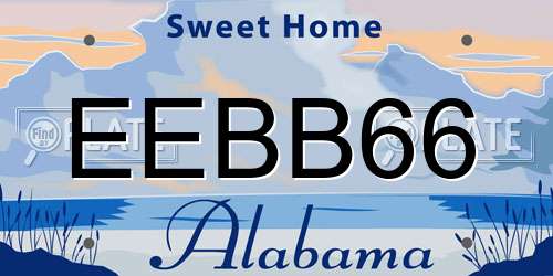 EEBB66 Alabama License Plate