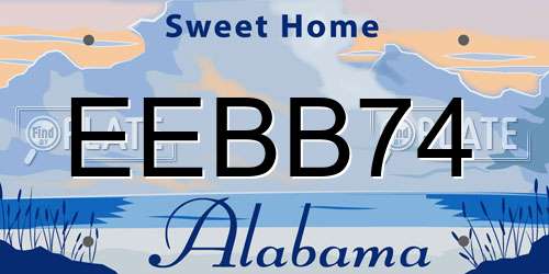 EEBB74 Alabama License Plate
