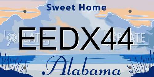 EEDX44 Alabama License Plate