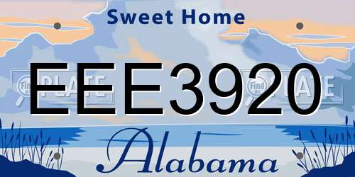 EEE3920 Alabama License Plate