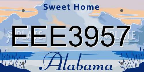 EEE3957 Alabama License Plate