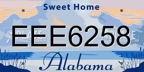 EEE6258 Alabama License Plate