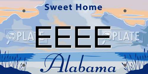 EEEE Alabama License Plate