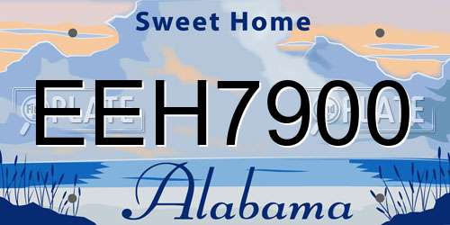 EEH7900 Alabama License Plate