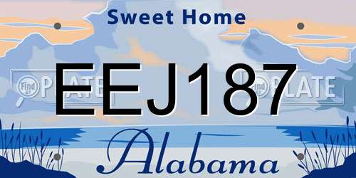 EEJ187 Alabama License Plate