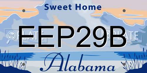 EEP29B Alabama License Plate