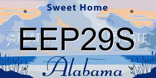 EEP29S Alabama License Plate