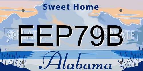 EEP79B Alabama License Plate