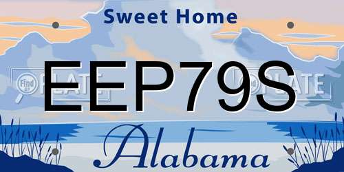 EEP79S Alabama License Plate
