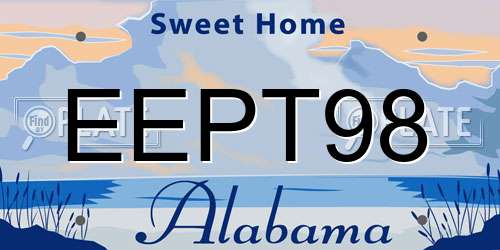 EEPT98 Alabama License Plate