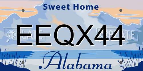 EEQX44 Alabama License Plate