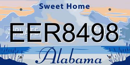 EER8498 Alabama License Plate