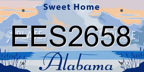 EES2658 Alabama License Plate