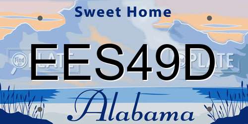 EES49D Alabama License Plate