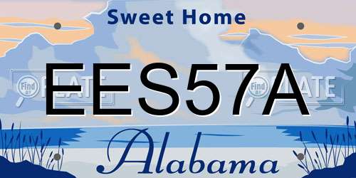 EES57A Alabama License Plate