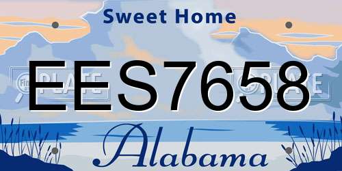 EES7658 Alabama License Plate