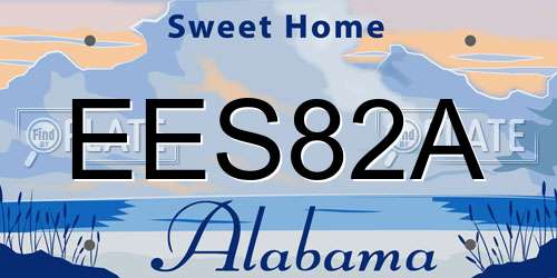 EES82A Alabama License Plate